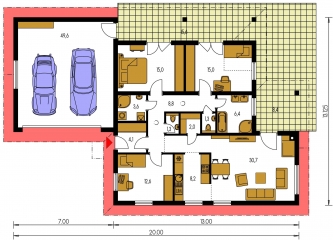 Plan de sol du rez-de-chaussée - BUNGALOW 192